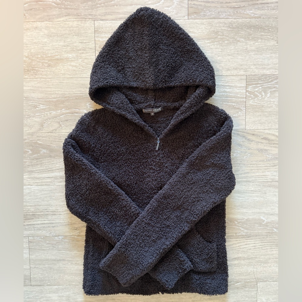 Barefoot Dreams CozyChic Zip Up Hoodie Chocolate Brown Size M